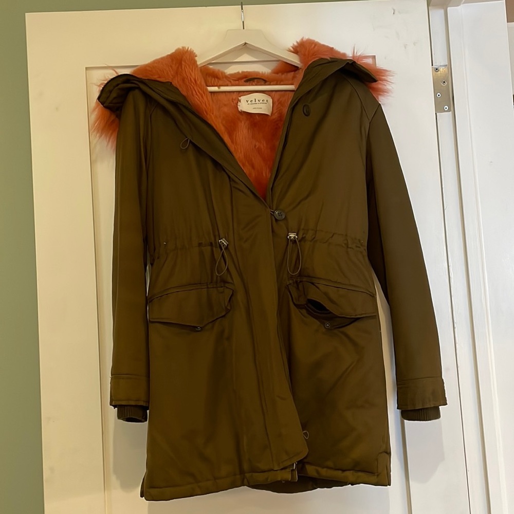 Velvet by Graham & Spencer faux fur lined parka